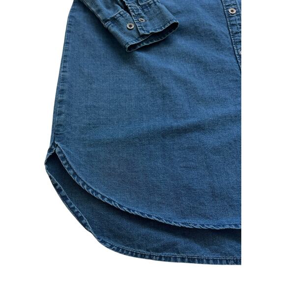Abercrombie & Fitch Shirt Dress Womens Large Blue Chambray Lightweight Casual - Picture 7 of 10